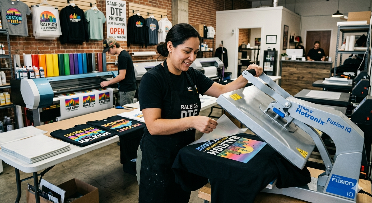 Custom Heat Transfers in Raleigh NC — Same-Day DTF Printing Near You